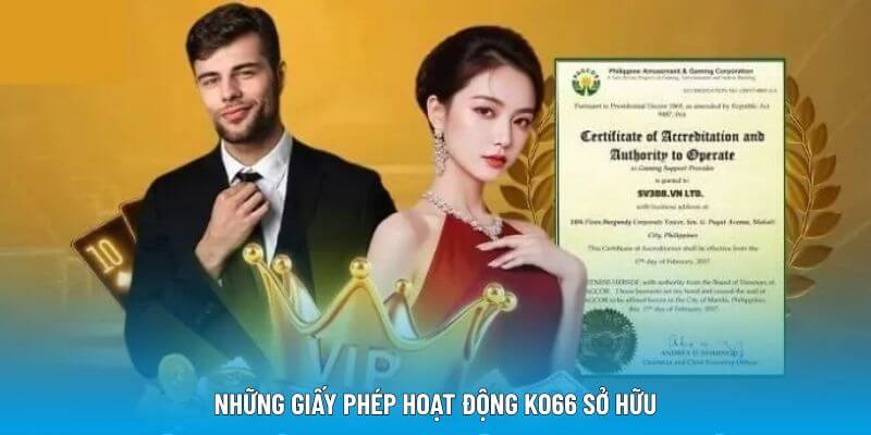 Những giấy phép hoạt động KO66 sở hữu Những giấy phép hoạt động KO66 sở hữu